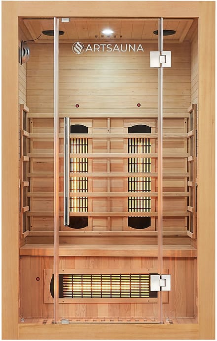 Infraroodcabine / Sauna Kiruna - 120x105x190 cm - Incl. LED & Bleutooth Radio