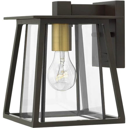 Hinkley LED Wand Buitenlamp Walker | 1X E27 Max 60W | IP44 | Dimbaar | Buckeye Bronze with Heritage Brass