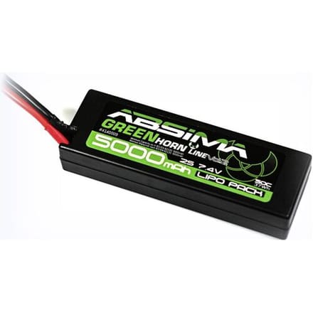 Absima LiPo accupack 7.4 V 5000 mAh Aantal cellen: 2 50 C Box hardcase T-stekkersysteem