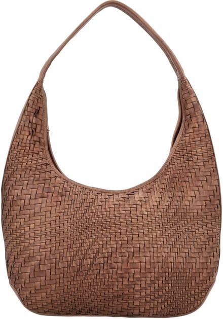 Hide & Stitches Inspired by illusion Schoudertas - Buideltas - Shopper - Leer - Geweven - Leren Dames Tas - Bruin