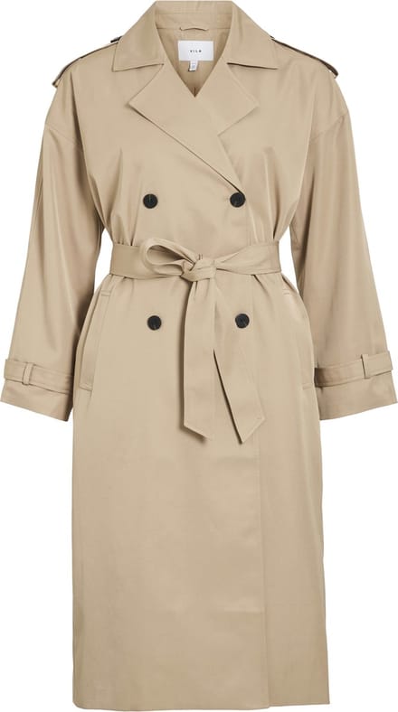Vila Jas Viaddison L/s Long Trenchcoat - No 14103460 Savannah Tan Dames Maat - 34