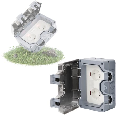 CRLYN® Buitenstopcontact - Buitenstopcontacten Waterdicht - Tuincontactdoos - Grijs