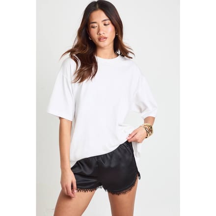 boohoo Dames Runner Short Met Kanten Zoom | Zwart | Maat: 40