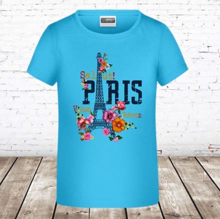 T-shirt paris blauw - Blauw - 110/116