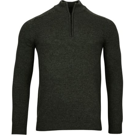 Baileys Trui Half Zip Single Knit Lamswol Donker Groen / male