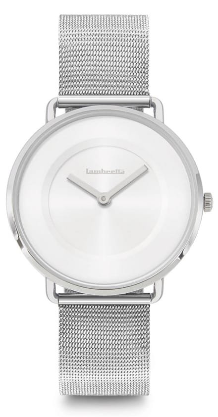 Lambretta Mia 34 Mesh Silver White Silver Dameshorloge Designhorloge - 34mm