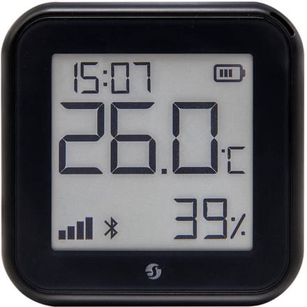 Shelly H&T Gen 3 Matte Black Draadloze temperatuur- en luchtvochtigheidssensor