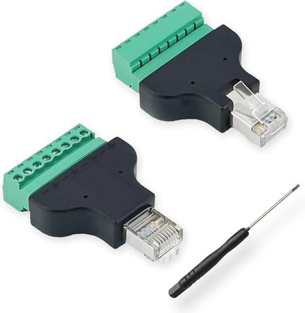 8-Pins RJ45 Schroef Terminal Adapter voor Ethernet Connectie