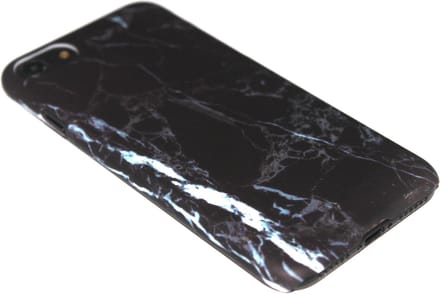 Marmer hoesje zwart Geschikt voor iPhone SE (2022/ 2020)/ 8/ 7