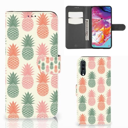 Boekhoesje voor Samsung Galaxy A70 Book Cover Ananas
