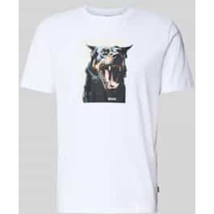 Slim fit T-shirt van puur katoen, model 'TE_DOBERMANN'