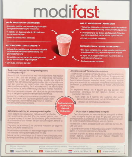 Modifast Weight Control Milkshake Raspberry - 4 x 8 x 55 gr - Voordeelverpakking