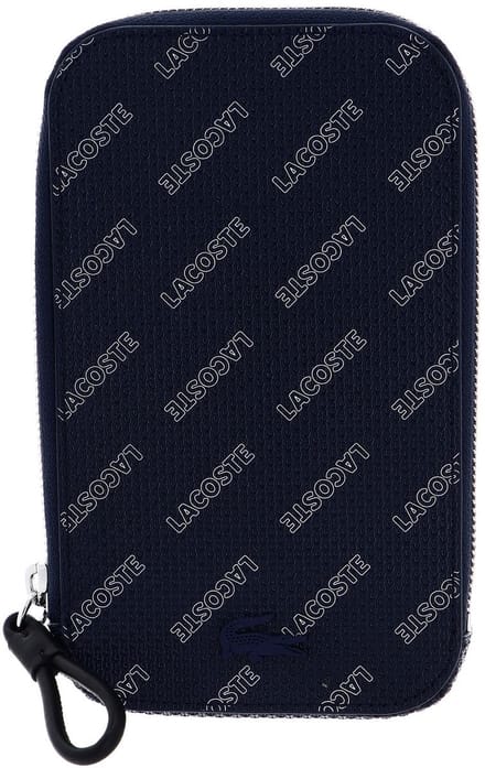 LACOSTE Leren Koppeling Schoudertas Chantaco Seasonal Vertical Phone Clutch Eclipse Blanc Noir Blauw