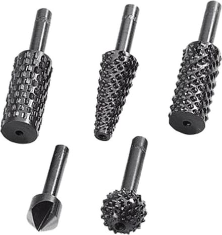 wolfcraft - Rasp Set 5 Stuks - Verzinkboor - Frezenset - Houtfrees - 2540000