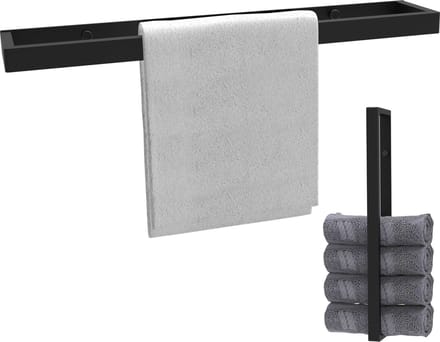 Via Fectio® Handdoekhouder 40 cm - Met Boren - Mat Zwart - Handdoekrek