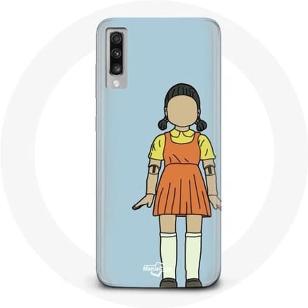 Coque pour Samsung Galaxy A70 Squid game la poupée géante de jeu
