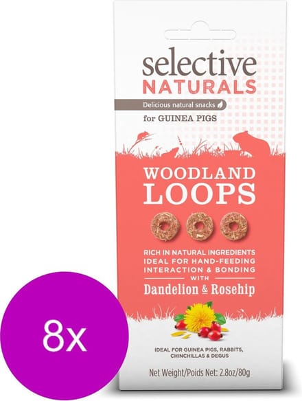 Supreme Selective Naturals Woodland Loops - Knaagdiersnack - 8 x 80 g