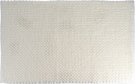 Tendance Badmat microfiber - bolletjes - wit - 50 x 80 cm - absorberend - badkamer mat - antislip - zacht