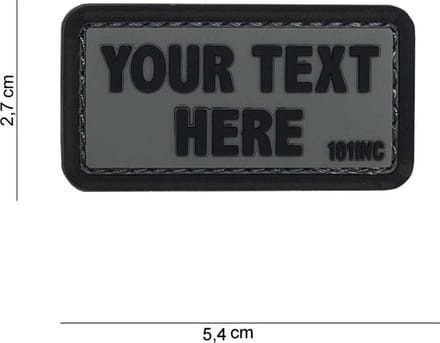 101 Inc Embleem 3D Pvc Your Text Here Grijs Zwarte Letters  14081
