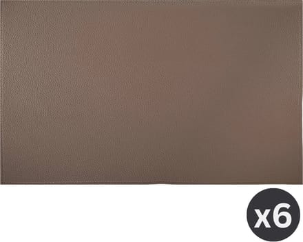 ZICZAC - Placemat TRUDO - SET/6 - Lederlook - 33x45 cm - Rechthoek, taupe