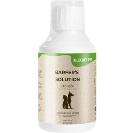 500 ml Lecker.Pet® Barfer's Solution 100 % zalmolie voor honden & katten