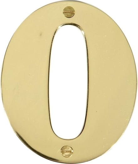 AVENUE metalen huisnummer ‘0’ hoogte 11 cm | MESSING