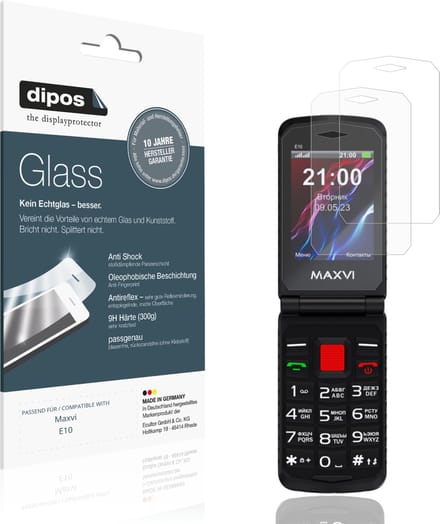 dipos – 2x Matte Pantserfolie geschikt voor Maxvi E10 | 9H Screenprotector