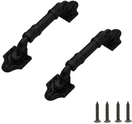 Allecto - Schuifdeur Trekgreep - Antiek Ijzer - 2 Stuks - Vintage