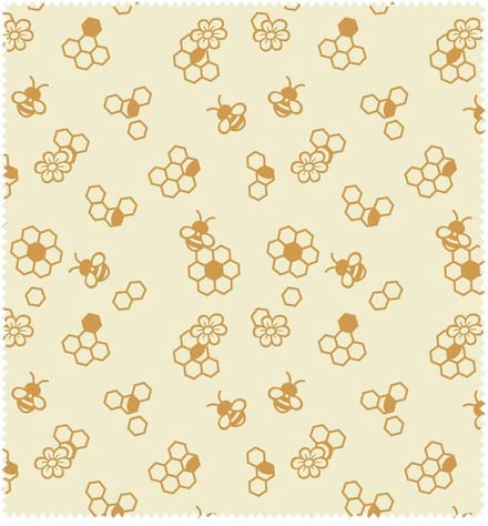 Bee's Wax - Bijenwasdoek - Honingraat - 25x28cm. Geel