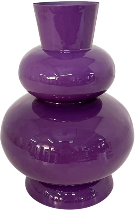 by Mooss - Enamel - Vaas - Paars - Purple - Small - 35 cm - Ã˜ 25 cm - Hoogglans - Metaal - Groot - Chique - Trendy - Hip - Eyecatcher - Decoratief - Emaille