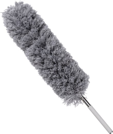 Lifetime Clean plumeau/duster XL - uitschuifbaar - synthetisch - grijs - 55-142 cm - stoffer/ragebol