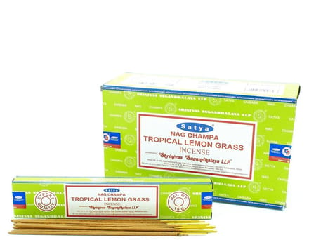 Satya Wierookstokjes - Tropisch Citroengras - Grote doos van 12 x 15 gram