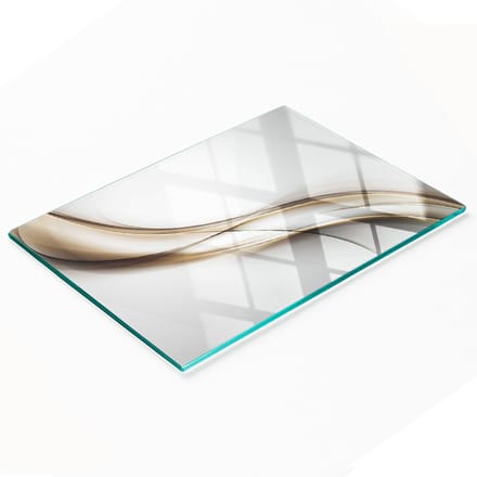 Decoratieve glazen snackplank met bruin golfpatroon, 80x52 cm