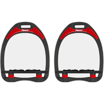 Aluminium stijgbeugels Plat Ultra-Grip Zwart/Zwart/Rood Flex-On