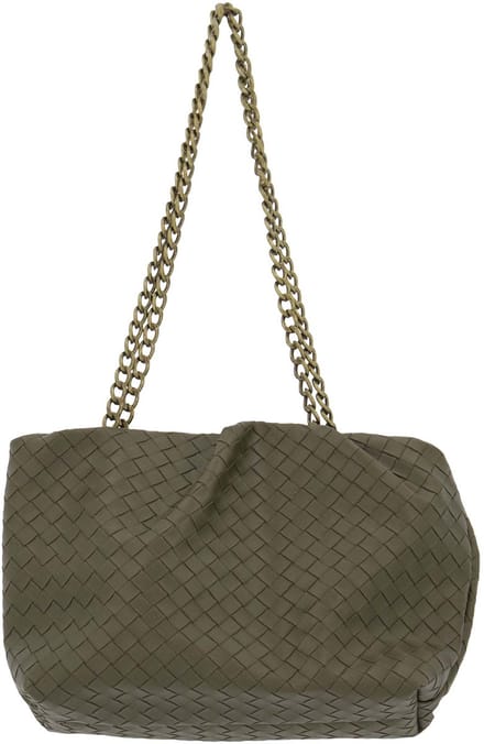Zusss Gevlochten Tas Klein 100% PU Leer Light Mossgreen