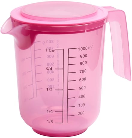 APS Maatbeker met deksel - 1 liter - kunststof polypropyleen - magnetronbestendig - Ø 12,5 cm