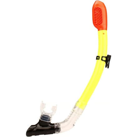 Waimea Snorkel Full Dry Liquid Silicone - Fluorgeel/Fluororanje/Zwart