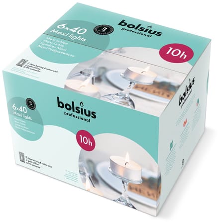 Bolsius - Maxi Theelichten - Wit - 240 Stuks - 10 Branduren