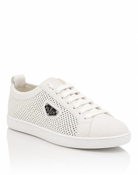 Perforated Suede Low-Top Sneakers