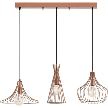 Hanglamp 3-lichts Koperkleurig Metaal Evermere