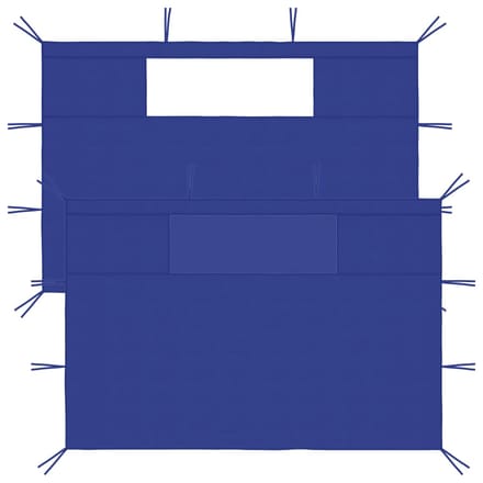 vidaXL - Prieelzijwanden - met - ramen - 2 - st - blauw