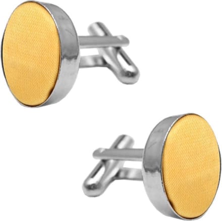 Fako Bijoux - Manchetknopen - Staal & Zijde - 16mm - Goudgeel
