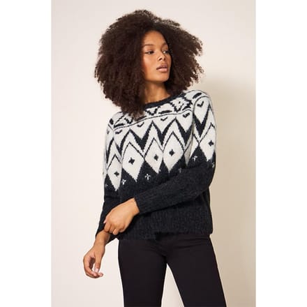 White Stuff Black Fairisle Jumper Black Taglia: 20 | Maglioni a maglia Outlet | Donna | Nero