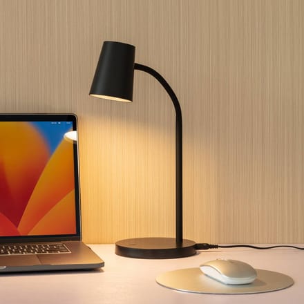 Lindby LED tafellamp Ailina, hoogte 36 cm, zwart, dimbaar