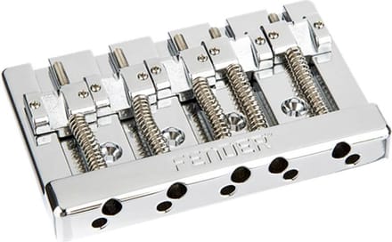 Fender HiMass Brugassemblage voor 5-snarige Bas - Chroom met Messing Zadels