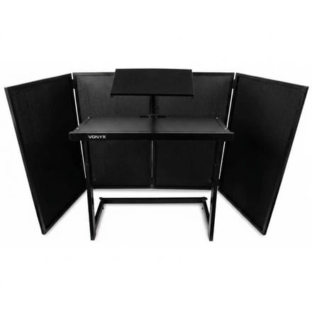 Vonyx Inklapbare DJ Booth voor de mobiele DJ bestaande uit meubel en scherm - Zwart