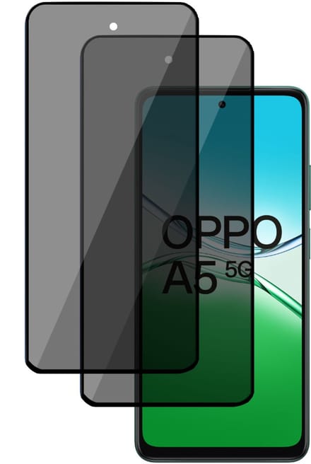 2x TechNow Privé Screenprotector geschikt voor OPPO A5 5G Screenprotector - Privacy Beschermglas - Rounded - Privacy Proteqt+