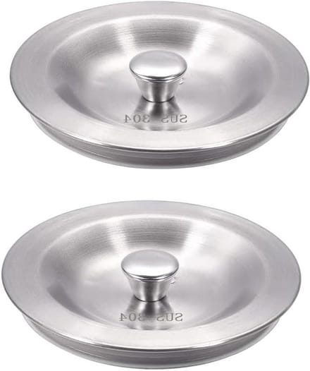 RVS Afvoerpluggen voor Keuken en Badkamer, 80 mm, Set van 2 voor Efficiënte Waterafvoer