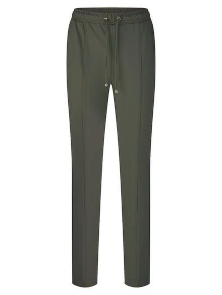 Enkellange slim fit jerseybroek Van BASLER groen