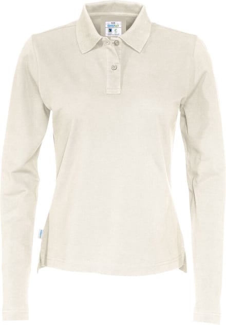 Cottover POLO PIQUE LONG SLEEVE LADY - GOTS GECERTIFICEERD 141017 - Ecru - M